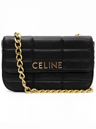 Monochrome Matelasse Chain Shoulder Bag Black - CELINE - BALAAN 1