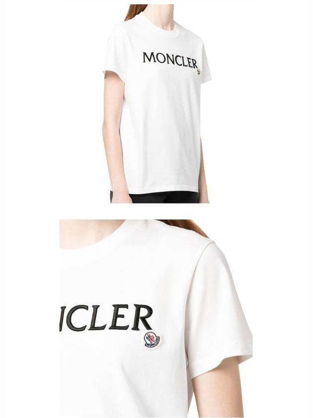 Embroidered Logo Cotton Short Sleeve T-Shirt White - MONCLER - BALAAN 6