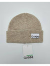 Women's Logo Wool Beanie Sand Beige - GANNI - BALAAN 5