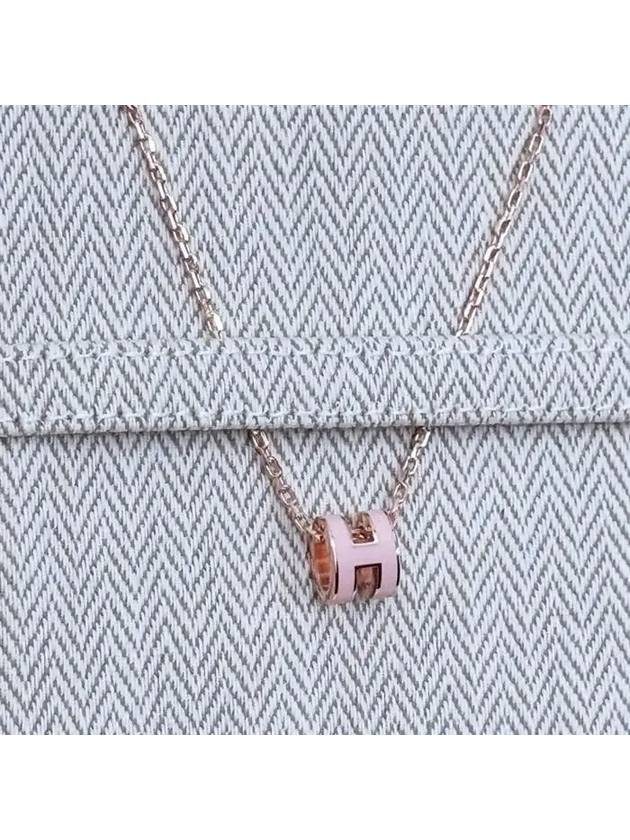 Mini Pop H Pendant Rose Gold Rose Dragee - HERMES - BALAAN 3