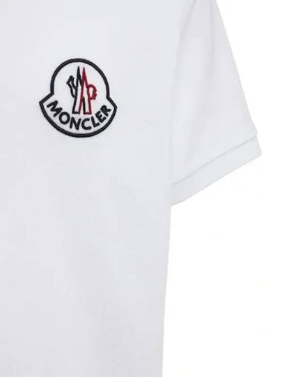 Mark logo embroidered cotton pique polo short sleeve shirt white 8A00004 84556 001 - MONCLER - BALAAN 2