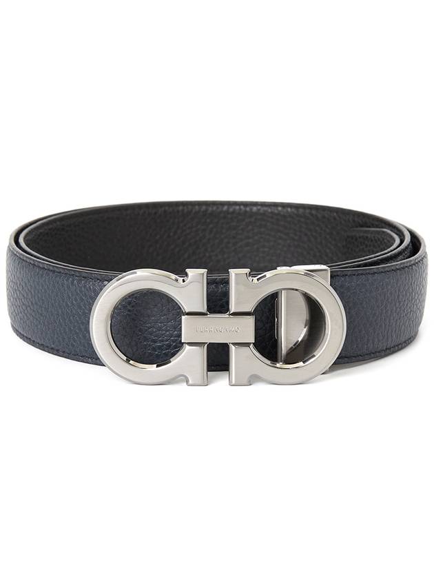 Reversible Adjustable Gancini Belt Black - SALVATORE FERRAGAMO - BALAAN 2