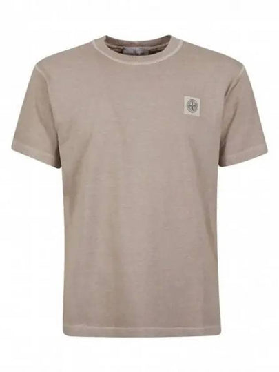 Pisato Effect Logo Patch Short Sleeve T-Shirt Dove Grey - STONE ISLAND - BALAAN 2