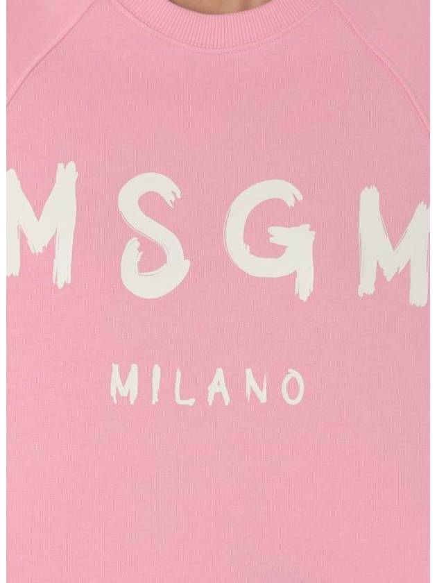 Brush Logo Printing Sweatshirt Pink - MSGM - BALAAN 6