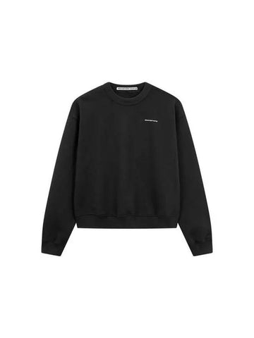 UNISEX Mini Logo Crew Neck Sweatshirt Black - ALEXANDER WANG - BALAAN 1