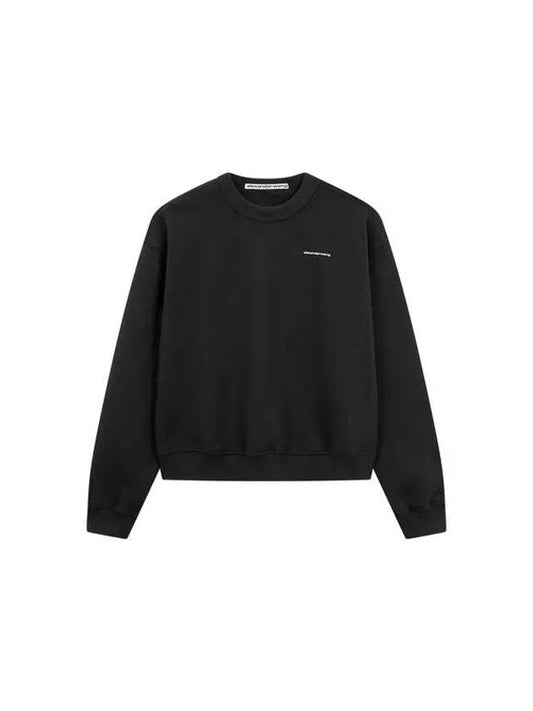 UNISEX Mini Logo Crew Neck Sweatshirt Black - ALEXANDER WANG - BALAAN 1