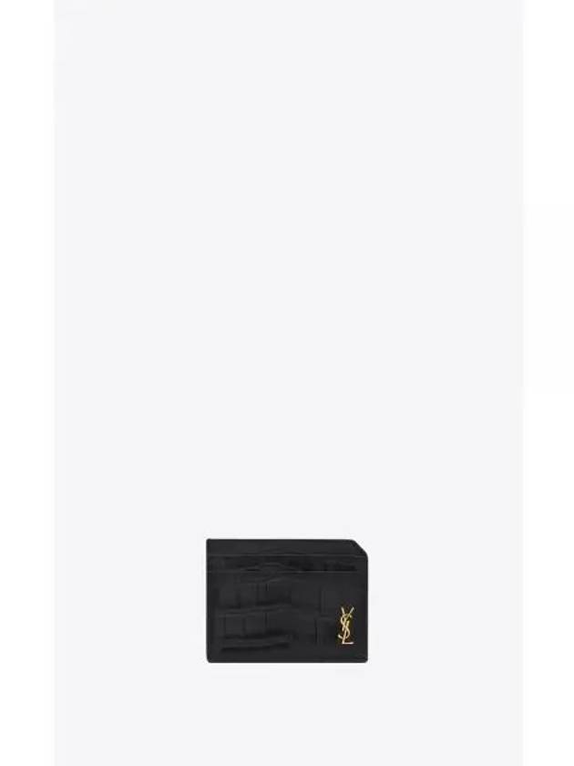 Tiny Cassandre Half Wallet Black - SAINT LAURENT - BALAAN 2