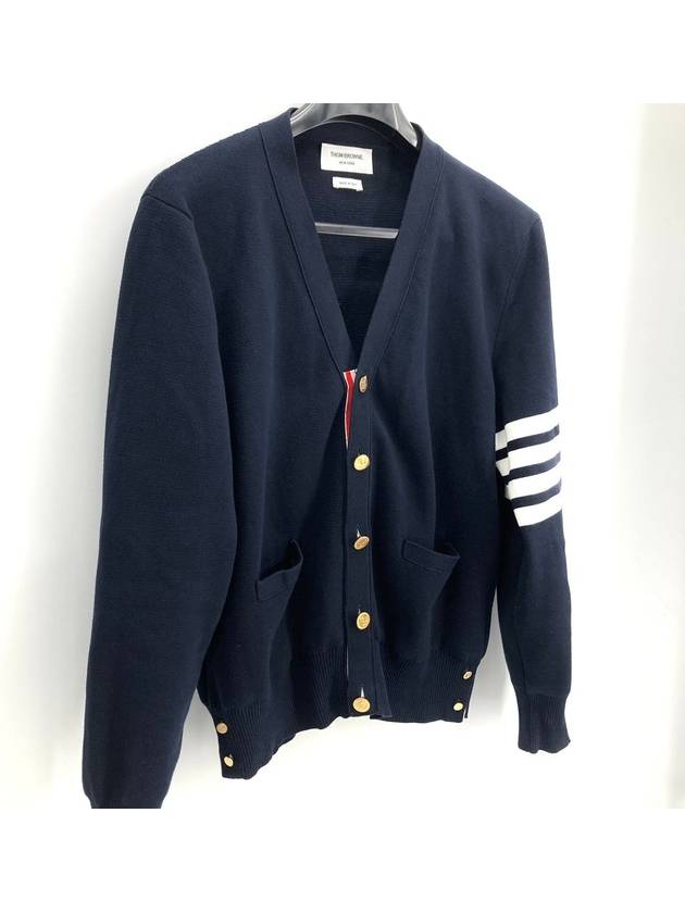 4 bar Milanese stitch gold cardigan - THOM BROWNE - BALAAN 3