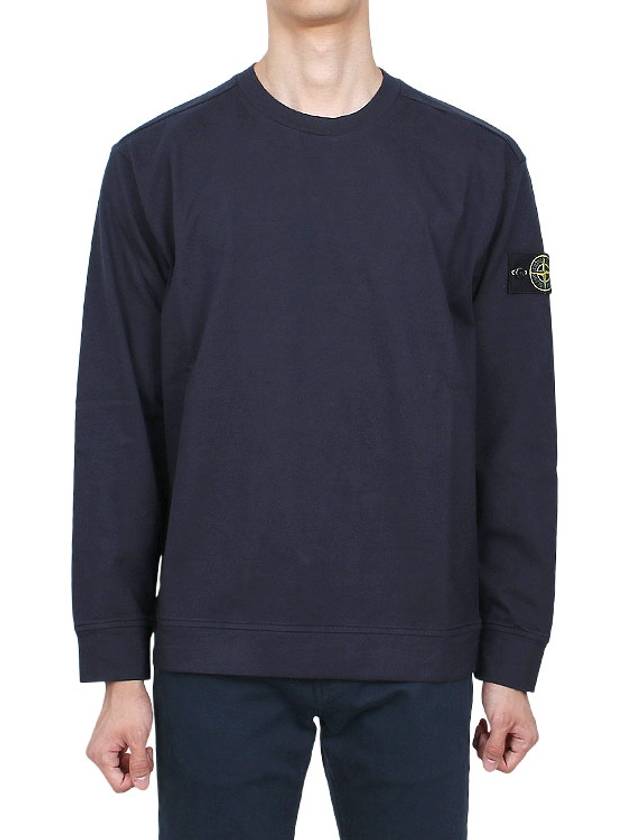 Crewneck Heavy Cotton Jersey Sweatshirt Navy - STONE ISLAND - BALAAN 3