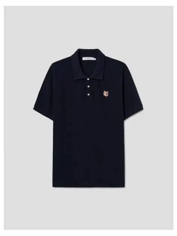 Unisex Fox Head Patch Classic Polo T shirt Navy Domestic Product GM0022062004874 - MAISON KITSUNE - BALAAN 1