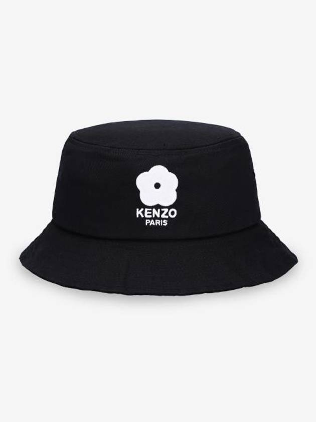 Flower Logo Embroidery Bucket Hat Black - KENZO - BALAAN 2