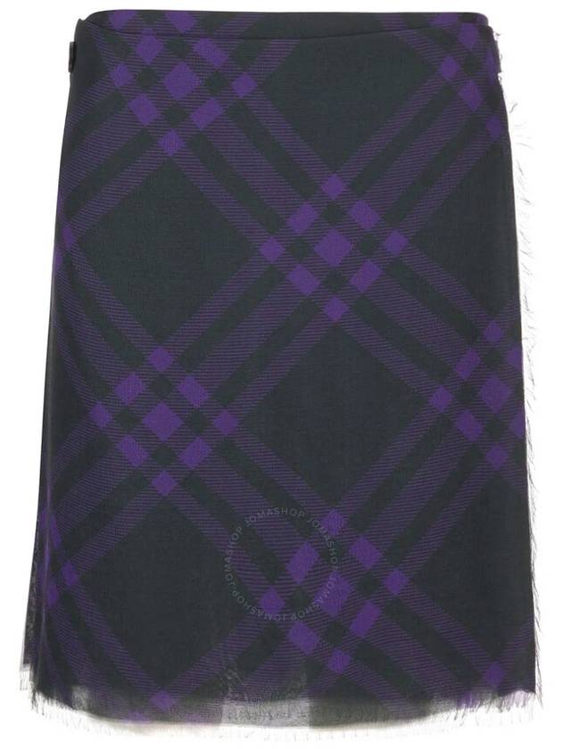 Check Silk Kilt Pleated A-Line Skirt Royal - BURBERRY - BALAAN 2