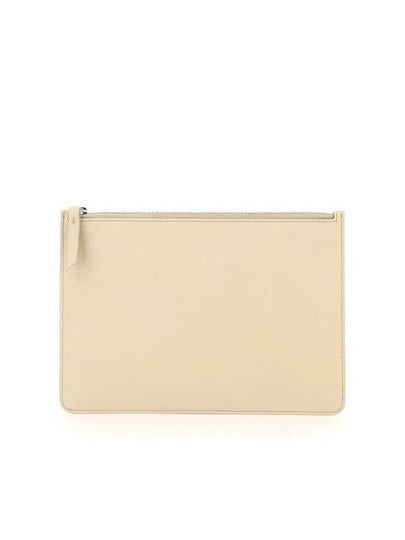 Logo Small Grain Clutch Bag Beige - MAISON MARGIELA - BALAAN 2