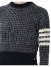 Tuck Stitch Raglan Sleeve Crew Neck Knit Top Navy - THOM BROWNE - BALAAN 4