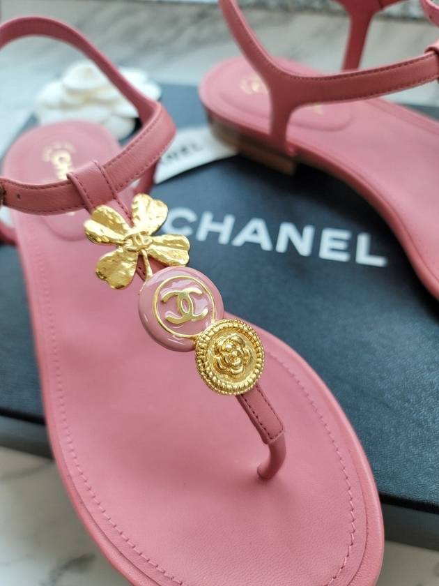 36 size clover button string sandals pink - CHANEL - BALAAN 3