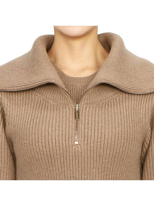 La Maille Risoul Double Collar Knit Top Dark Beige - JACQUEMUS - BALAAN 9