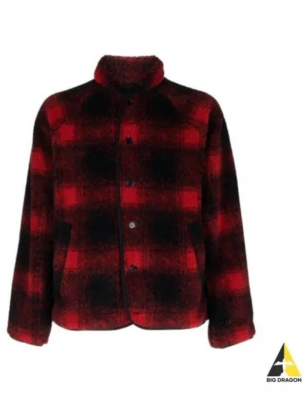 BEACH JACQUARD PLAID FLEECE JACKET P7TMC RED - YMC - BALAAN 1