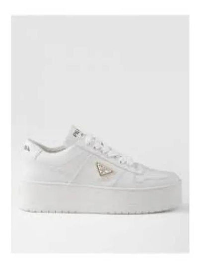 Downtown Bold Leather Low Top Sneakers White - PRADA - BALAAN 2