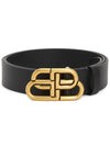 BB Logo Leather Belt Black - BALENCIAGA - BALAAN 2