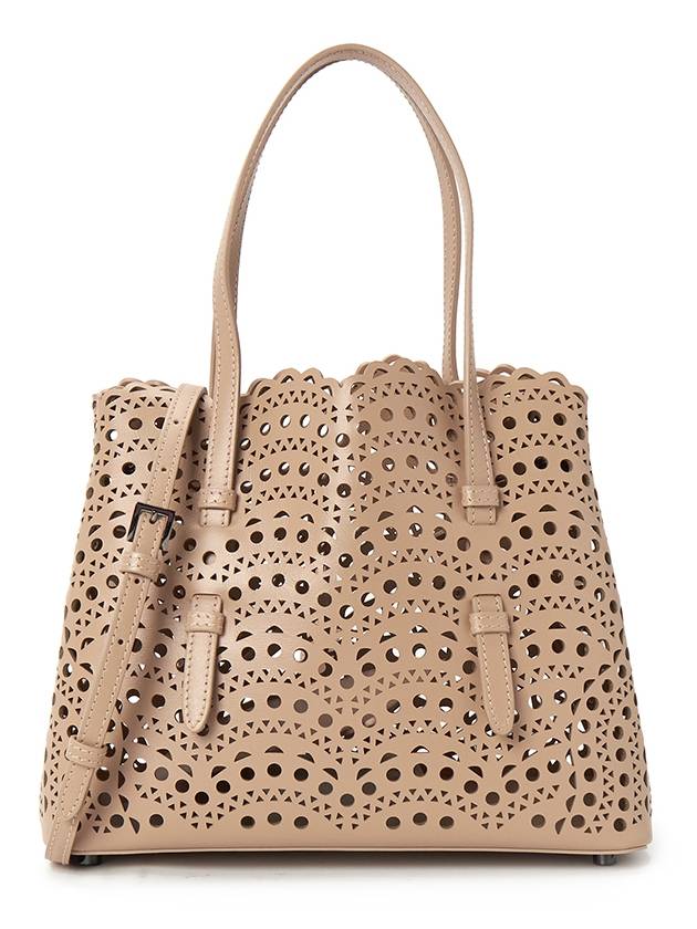 Mina 25 Wave Lux Calfskin Tote Bag Salmon - ALAIA - BALAAN 3