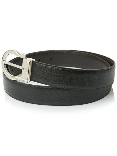 Ferragamo Men's Gancini Doublesided Belt 67 9781 NERO HICKORY 0675140 - SALVATORE FERRAGAMO - BALAAN 2