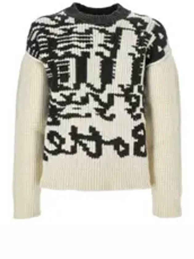 Crew Neck Graphic Wool Knit Top Ivory - BOTTEGA VENETA - BALAAN 2