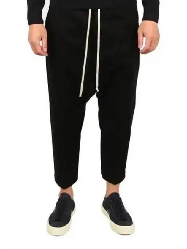 Black drawstring cropped pants 271262 - RICK OWENS - BALAAN 1