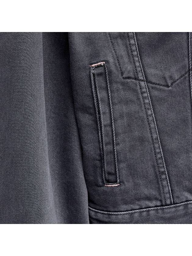Women's Relaxed Cropped Fit Denim Jacket Dark Grey - ACNE STUDIOS - BALAAN.