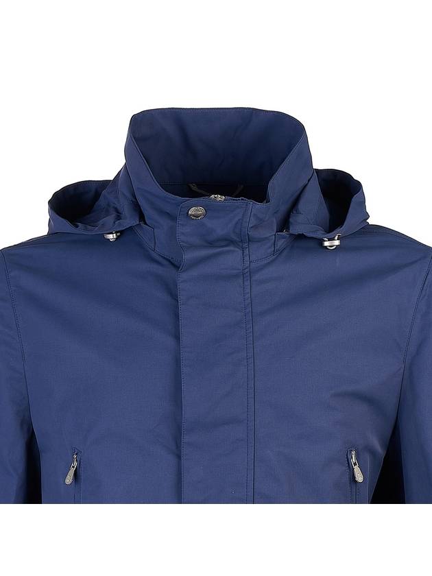 Men's Cotton Nylon Hooded Jacket Blue - BRUNELLO CUCINELLI - BALAAN 5