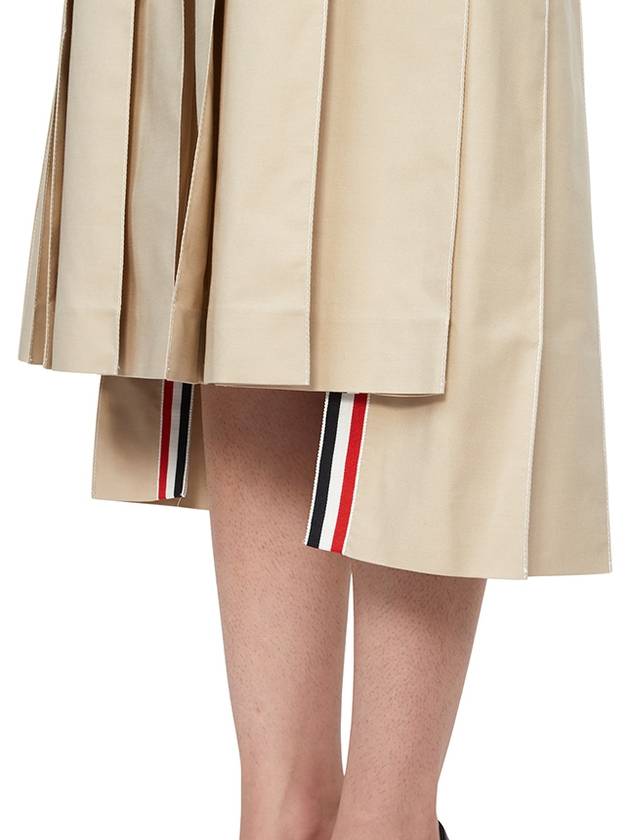 Classic Typewriter Midi Pleated Skirt Khaki - THOM BROWNE - BALAAN 10