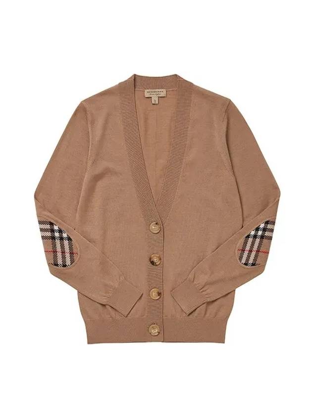 Dornoch Check Patch Wool Cardigan Brown - BURBERRY - BALAAN 3