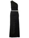 One Shoulder Viscose Jersey Long Dress Dark Green - BOTTEGA VENETA - BALAAN 2