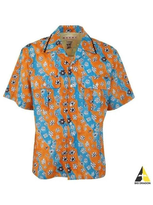 Flower Print Poplin Bowling Shirt Multi CUMU0266A8 UTC234 - MARNI - BALAAN 1