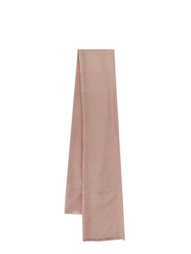 Gancini Jacquard Silk Wool Scarf Pink - SALVATORE FERRAGAMO - BALAAN 1