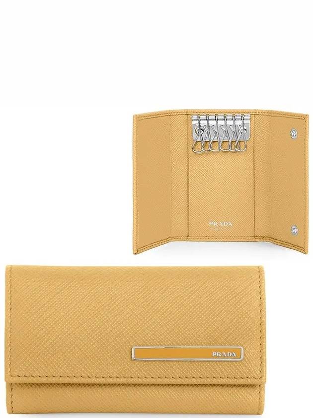 Saffiano Metal Logo Key Holder Yellow - PRADA - BALAAN 2