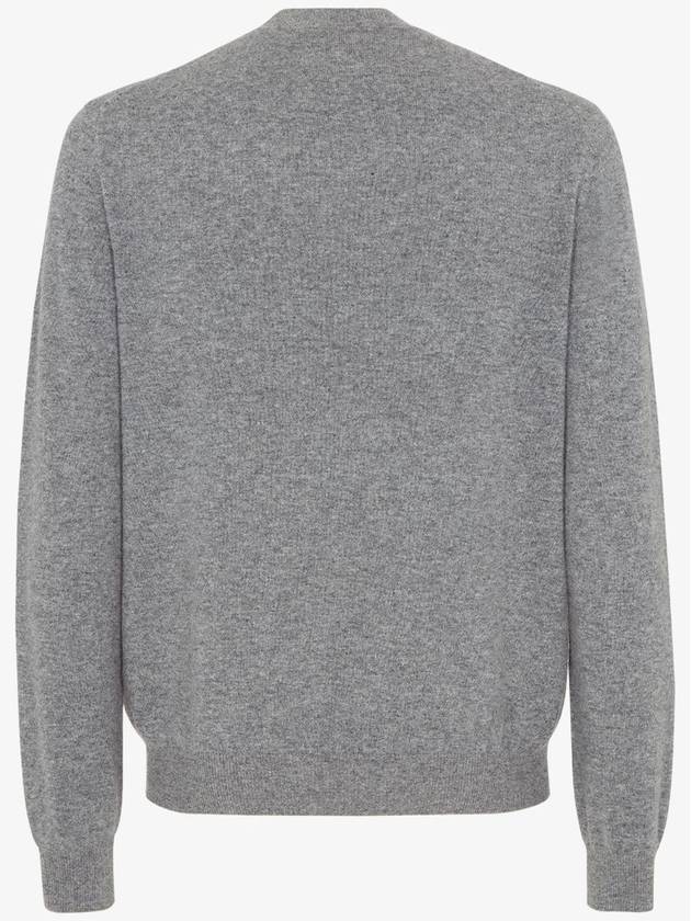 Crew Neck Wool Sweatshirt Grey - FENDI - BALAAN 4