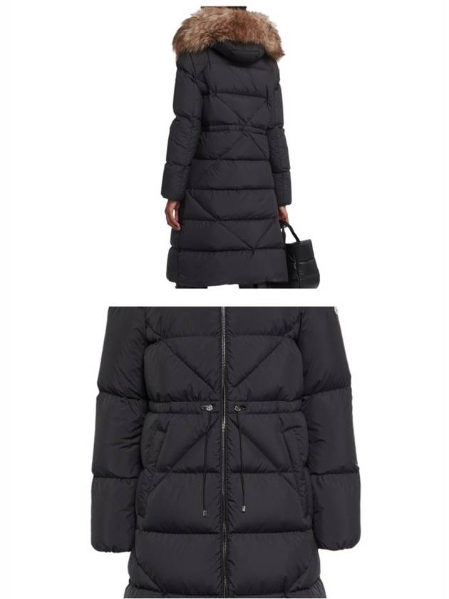 Busard Long Hooded Fur Down Padding Black - MONCLER - BALAAN 6