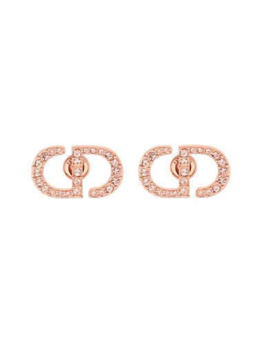 Petit CD Stud Crystal Earrings Pink - DIOR - BALAAN 1