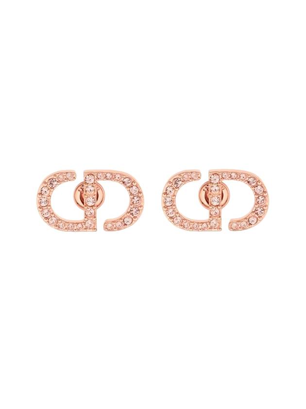 Petit CD Stud Crystal Earrings Pink - DIOR - BALAAN 1