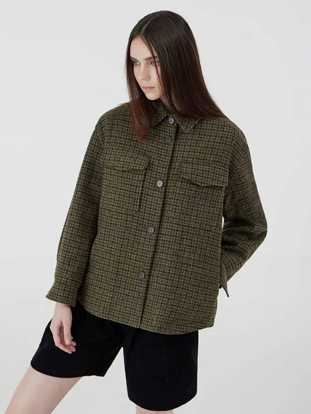 Wool Check Shirt Outer Green - VOYONN - BALAAN 6