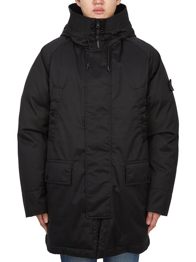 710F2 Ghost Performance Twill Wool-TC Down Parka Black - STONE ISLAND - BALAAN 2