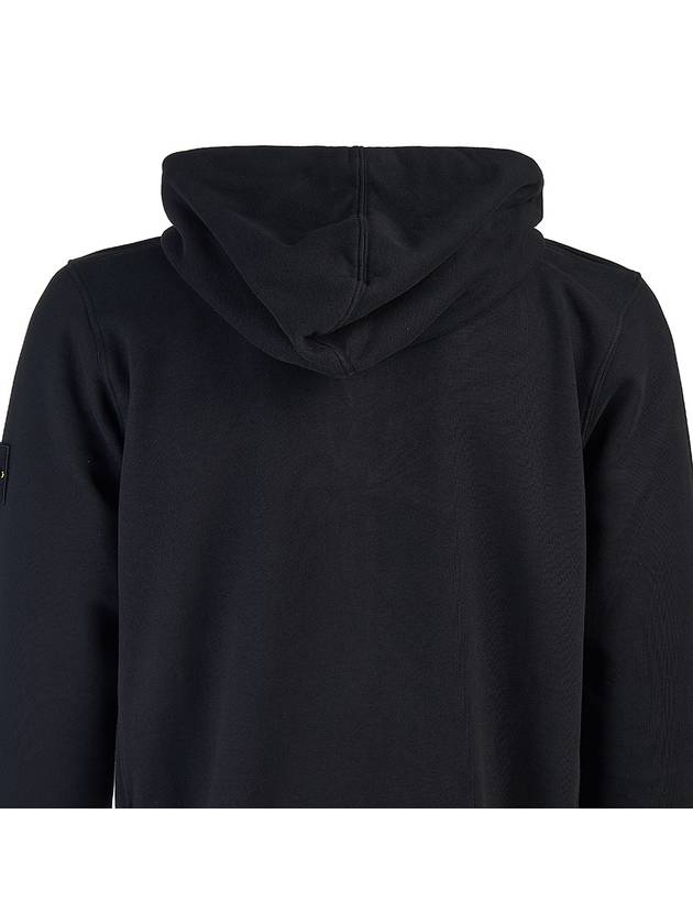 Logo Cotton Zip-Up Hoodie Black - STONE ISLAND - BALAAN 7