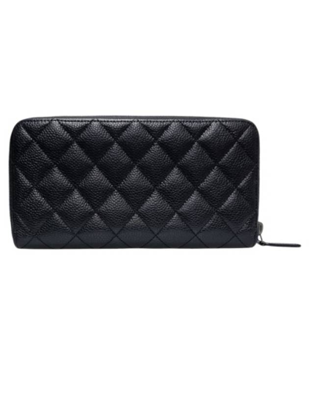 A82370 Classic Vintage Silver Black Caviar Zipper Long Wallet - CHANEL - BALAAN 2