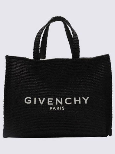 G-Tote Medium Raffia Tote Bag Black - GIVENCHY - BALAAN 1