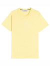 Men's Compass Embroidery Back Lettering Short Sleeve T-Shirt Yellow - STONE ISLAND - BALAAN 2