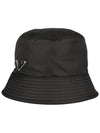 Triangle Logo Re-nylon Bucket Hat Black - PRADA - BALAAN 4