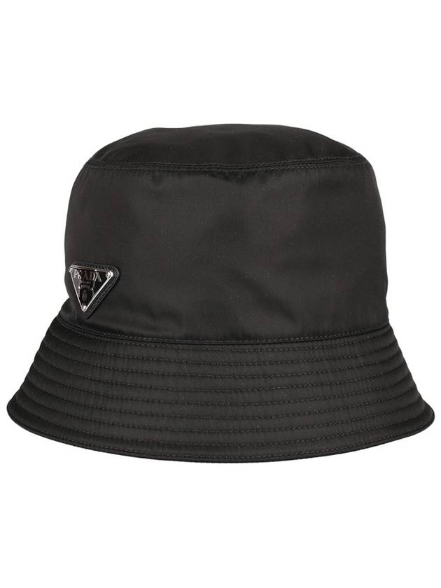 Triangle Logo Re-nylon Bucket Hat Black - PRADA - BALAAN 4