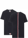 Men's Center Back Striped Short Sleeve T-Shirt Navy - THOM BROWNE - BALAAN 2