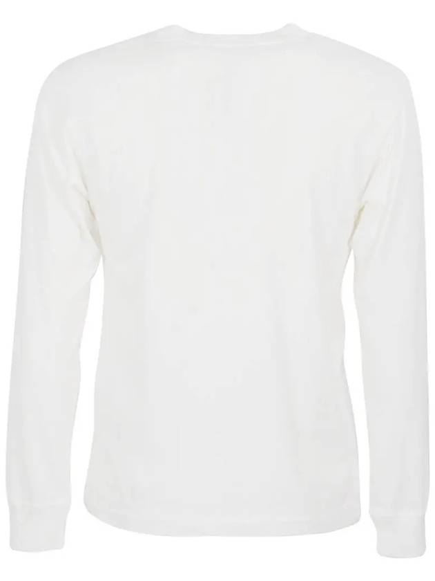 Logo Patch Cotton Long Sleeve T-Shirt White - STONE ISLAND - BALAAN 3