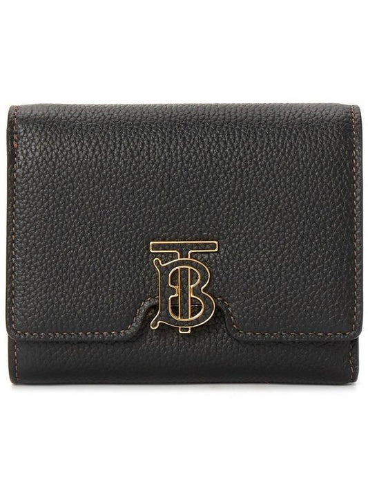 Monogram Motif Grainy Leather Folding Wallet Black - BURBERRY - BALAAN 2